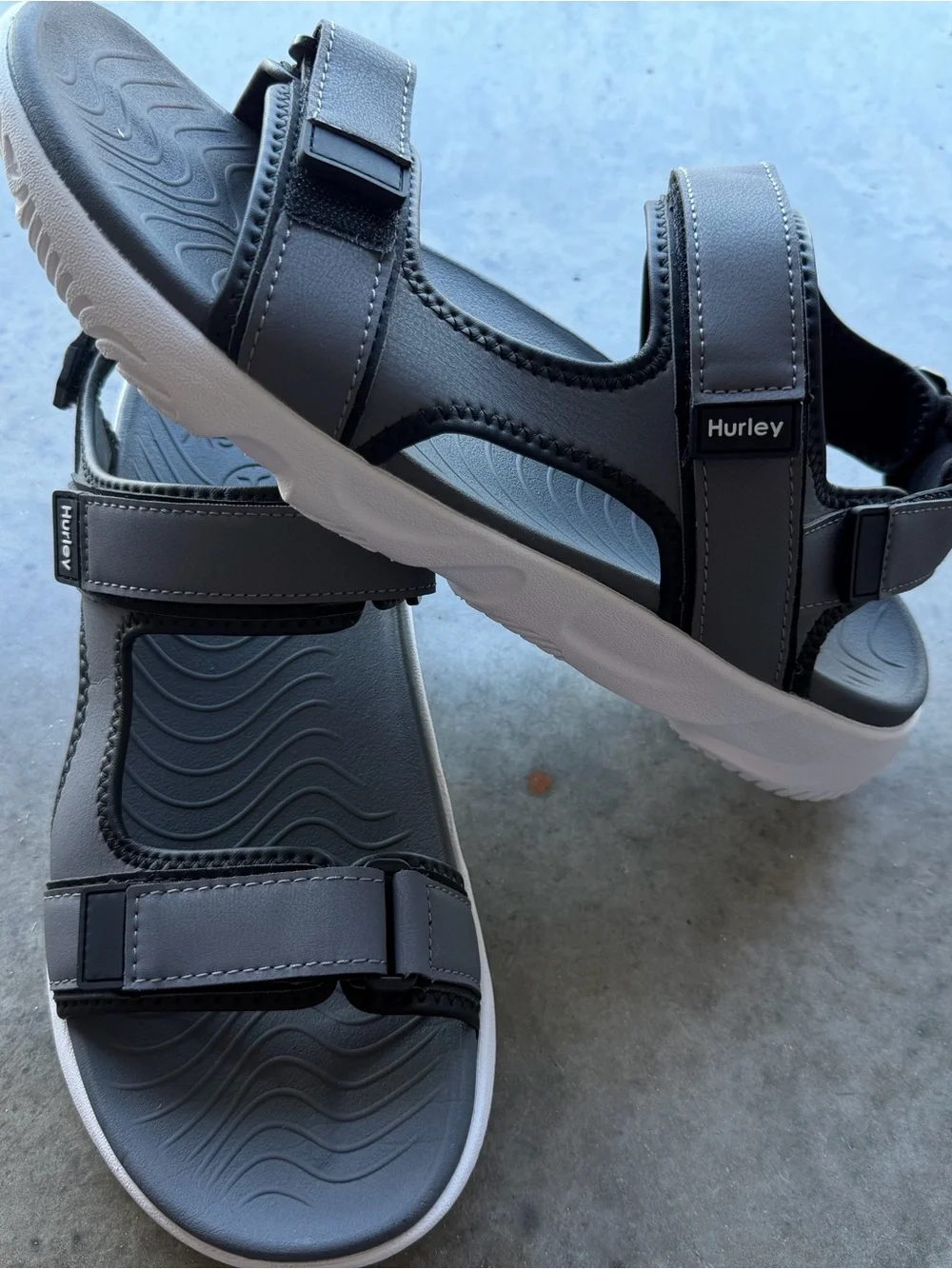 Hurley Men’s Gray and White Sport Sandals